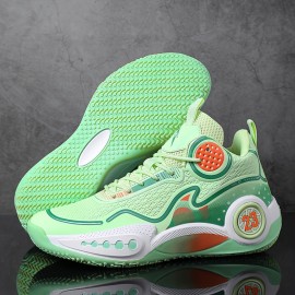 Men'S Casual Sports Basketball Shoes | Strong Grip, Shock Absorption and Rebound, Outdoor Use, Upper, Rubber Sole, Lace Closure, Round Toe, All-Season
