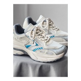 Men's Shoes Seasonal Mesh Breathable Sports Shoes, Versatile Thick-soled Height-increasing Dad Shoes, Light and High-end Grain-blue/gray Niche Trendy Shoes