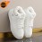 Thick-fabricated Warm-up High-top Fashionable Casual Sneakers, White Sneakers, Canvas Shoes