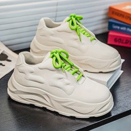 Men's Heavy-Sole Cushioned Sneakers - Thick-Soled Non-Slip Training Shoes with Breathable Mesh & Upper, -Absorbing Sole for Running, Gym, All-Season Low-Top Athletic Footwear