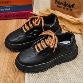 Men's Heavy-Sole Cushioned Sneakers - Thick-Soled Non-Slip Training Shoes with Breathable Mesh & Upper, -Absorbing Sole for Running, Gym, All-Season Low-Top Athletic Footwear