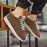 Men'S Fashion Casual Sneakers | Comfortable Non-Slip Thick Sole, All-Season Durable Lace-Up Shoes, Upper, PVC Sole, Fabric Inner, Round Toe, Vintage Style, Solid Color
