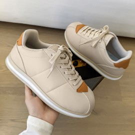 Men'S Fashion Sneakers Bread Shoes | Comfortable & Versatile, Low-Top Casual Wear, Upper & Sole, PVC Inner, Lace Closure, Round Toe