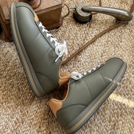 Men'S Fashion Sneakers Bread Shoes | Comfortable & Versatile, Low-Top Casual Wear, Upper & Sole, PVC Inner, Lace Closure, Round Toe