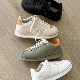 Men'S Fashion Sneakers Bread Shoes | Comfortable & Versatile, Low-Top Casual Wear, Upper & Sole, PVC Inner, Lace Closure, Round Toe