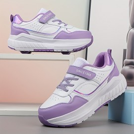 Women'S & Men'S All-Terrain 4-Wheel Roller Skates with 4-Wheel System - Low-Top EVA Upper & TPR Sole, Breathable Lace-Up Design for Outdoor/Indoor Use - Casual & Sporty All-Terrain Shoes (/Pink/) - Ideal Gift for Couples, Pink/