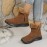 Elegant Women'S Thick-Bottomed Round-Toe Snow Boots | Solid Color Ankle Boots with Side Zipper Closure, Fashionable Minimalist-Style Casual Shoes, Comfortable and Versatile for Outdoor Parties, Weddings, Music Festivals, Holidays, Travel