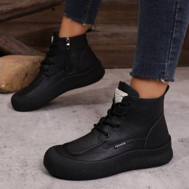 Women' & Unisex Korean-Style High-Top Sneaker - Upper & PVC Sole, Slip-Resistant -Terrain Traction, -Season Outdoor Shoes Suitable for Casual Wear,, Urban Style - Wear-Resistant