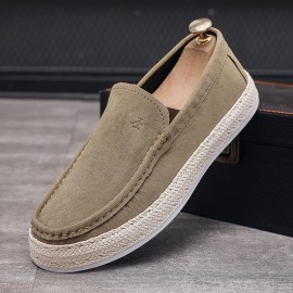 Men'S Slip-On Casual Shoes | Canvas Upper, Rubber Sole, Fabric Insole, Solid Color, Low Top - yexingman