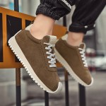 Men's Retro  Upper Sneakers with Non-Slip PVC Sole - Heavy-Duty All-Season Low-Top Lace-Up Shoes, Cushioned Round Toe for Urban Streetwear, Gym, & Casual Wear (Solid Color)
