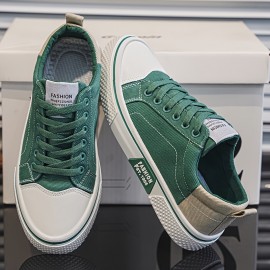 Spring And Autumn Men'S Fashion Canvas Sneakers - Lightweight, Comfortable, Trendy Skateboard Shoes for Street Style