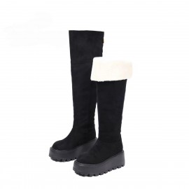 Petite Womens Knee High Boots | Platform Riding Boots Winter Snow Boots Foldable Fashion Casual Chunky Sole Boots New | EVA Upper, PVC Inner, EVA Insole, Rubber Sole