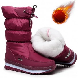 Winter New Thickened Fleece Drawstring Warm Locking Snow Boots for Women High Quality Non-Slip Outdoor Fishing Long Boots Height Increasing Shoes Plus Size Women's Shoes