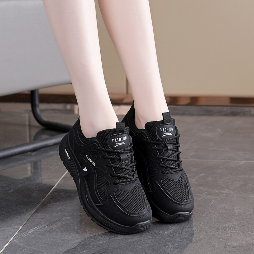 Mesh Breathable sneakers Women New Spring and Autumn | Lightweight Soft Bottom Running Shoes with PVC Upper, Fabric Insole, Rubber Sole, Lace-up Closure